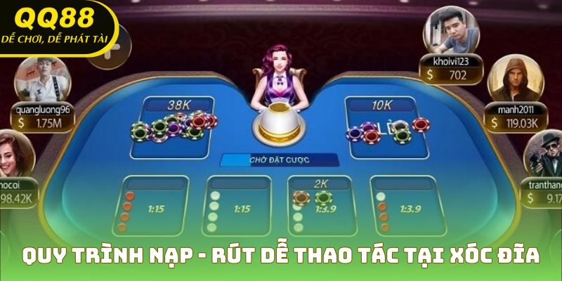 Quy trình nạp - rút dễ thao tác tại xóc đĩa